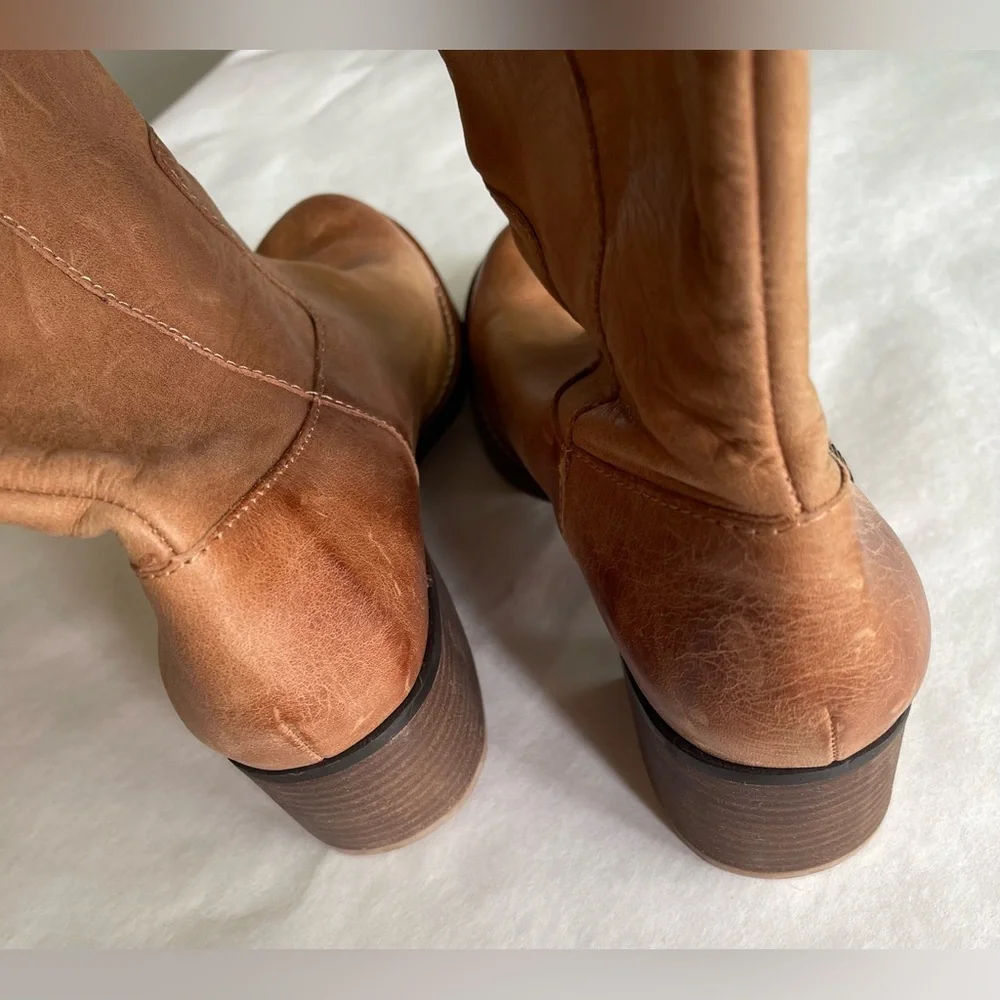Lucky Brand Brown Tan Leather Boots Womens Size 10 - Picture 6 of 7